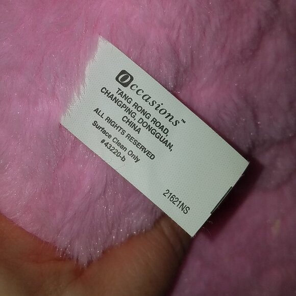 Occasions Pink Flamingo Plush Stuffed Animal Toy Bird Lovey Big Eyes w/Tag - Picture 7 of 9